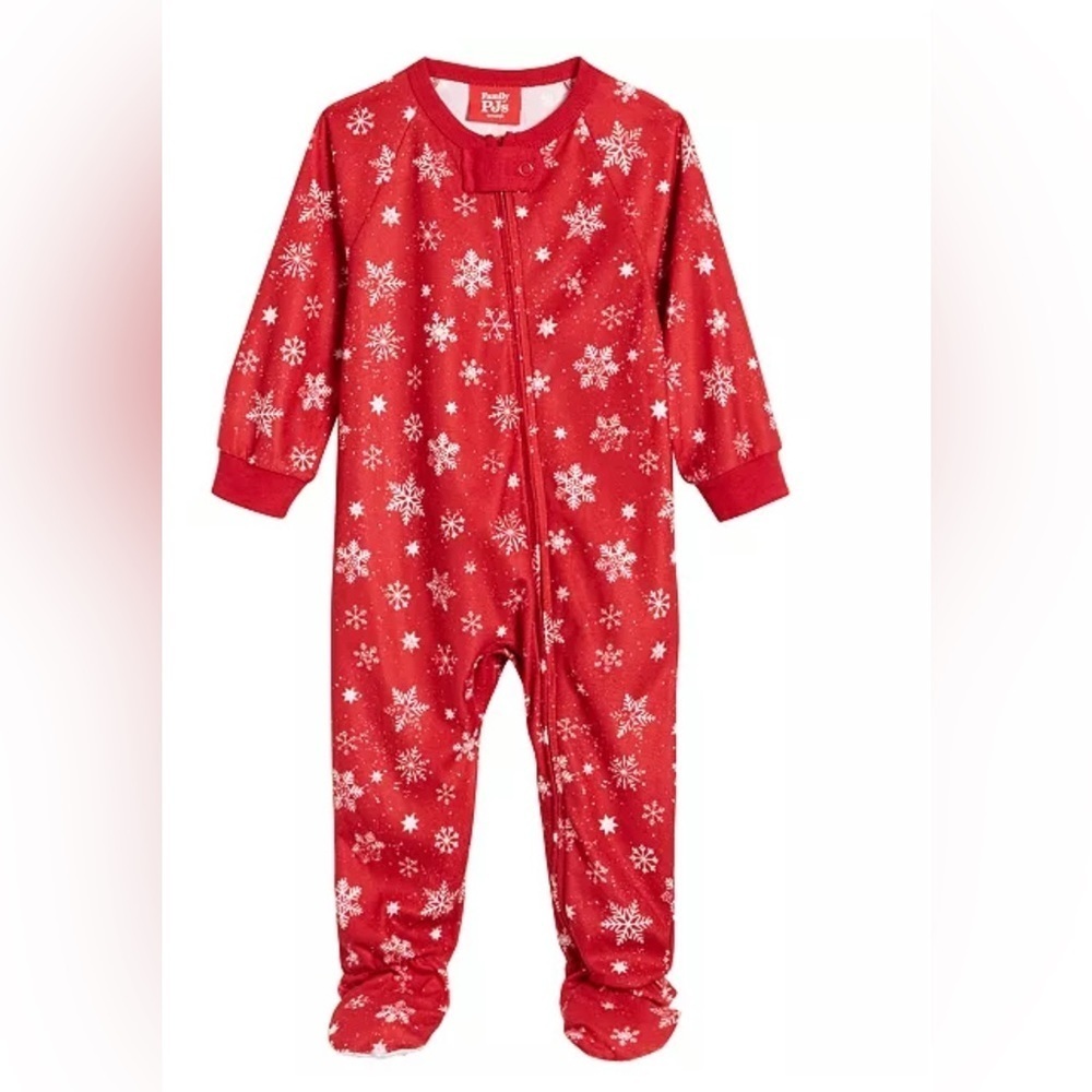 Family Pajamas 
Matching Baby Merry Snowflake Footie One-Piece